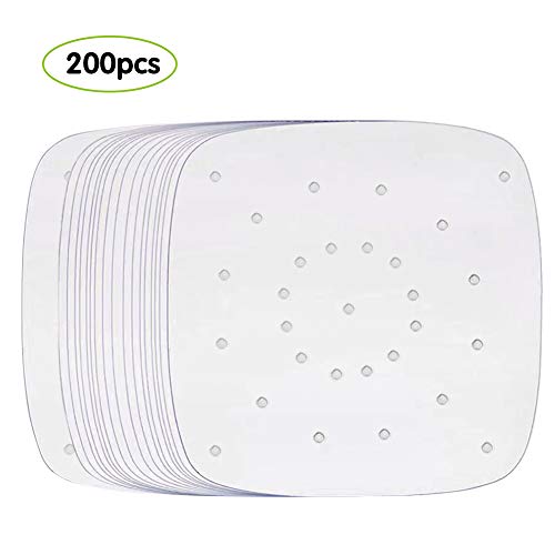 Air Fryer Parchment Paper, Set of 200, 7.5 inch Square Air Fryer Liners/Bamboo