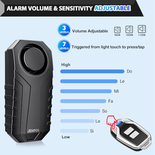 Bike Alarm, 113dB Loud Waterproof Wireless E-Bike Motorcycle Alarm with Remote, Anti-Theft Vibration Motion Sensor Multipurpose Security Alarm System, Ebike Accessories - Image 4