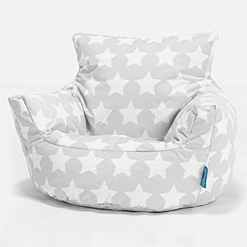 Lounge Pug, Fauteuil Enfant, Pouf Enfant, Imprimé Gris étoile
