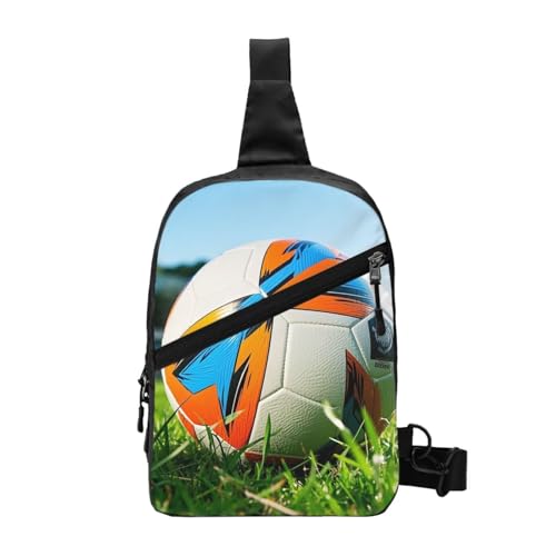 cool soccer ball Print Men's and Women's Foldable Crossbody Bag,Sports Crossbody Bags,and Daily Chest Bags
