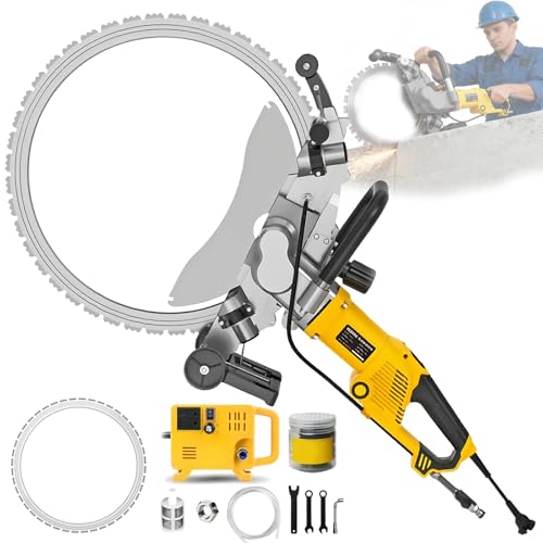 HEIHEIZI Sierra de Corona para Concreto, Sierra para Concreto, Motor sin Escobillas 8000W, Máquina de Corte para Metales con Suministro Húmedo de Agua, Corte a 90° Sin Puntos Muertos, 220V AC8600