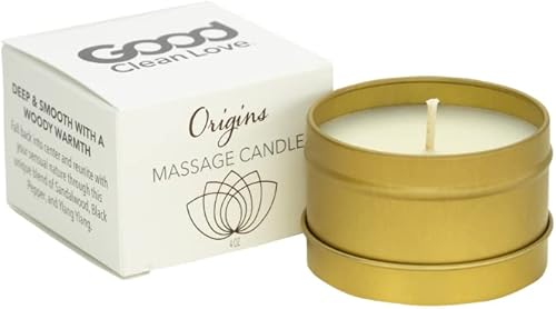 Good Clean Love Origins Vela de masaje, se funde en un aceite de masaje aromático e íntimo, 100% natural, hecha con aceites esenciales puros, aroma