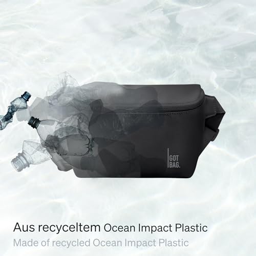 GOT BAG Bauchtasche Hip Bag 2.0 aus Ocean Impact Plastic | Gürteltasche Wasserabweisend | Stylische Umhängetasche mit verstellbarem Gurt (Black)
