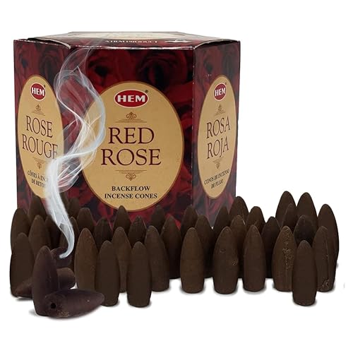 TRUMIRI Red Rose Incense Cones for Waterfall - 40 Pieces (2 Sets of 20)