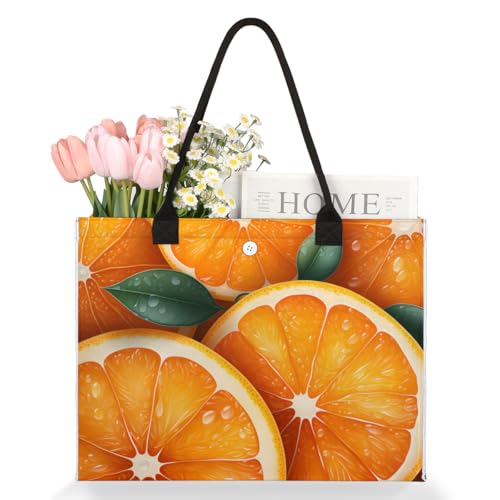 Fruit Oranges Tote Bag for Women Large Beach Bag Reusable Tote Bags for Work Travel Beach Shopping3