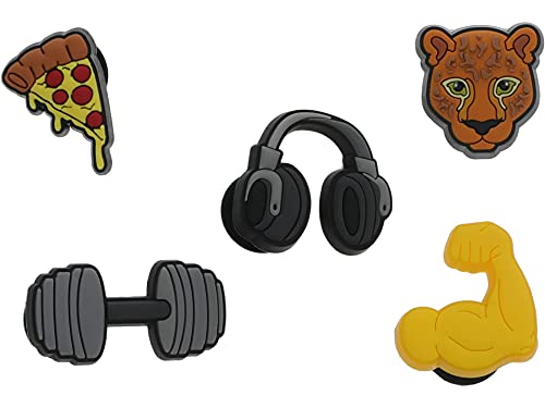 Image of Crocs Jibbitz Charms Sports 5-Packs | Jibbitz for Crocs, Get Swole, Small