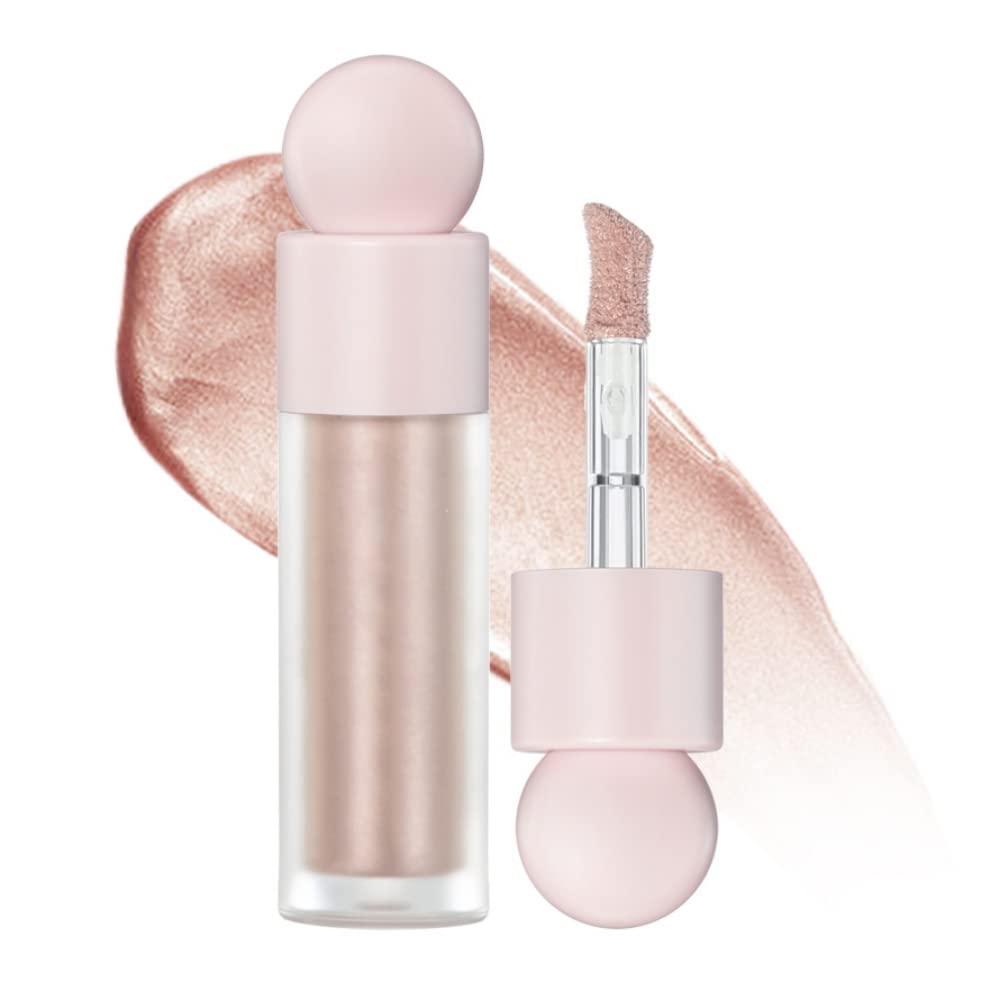 Liquid Highlighter Makeup, Luminizer Light Blush Shimmer Cream Contour Liquid Highlighter Makeup Stick Glowing Illuminator Makeup Pen for Face Body (Rose Gold, 0.25 Ounce (Pack of 1))