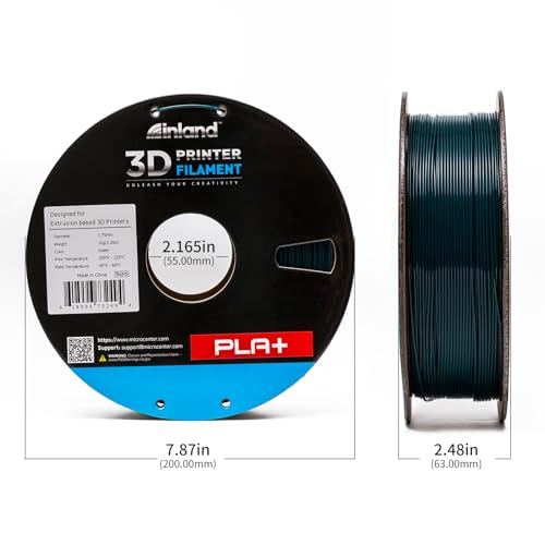 Image of INLAND Micro Center PLA+ 3D Printing Filament 1.75mm - PLA Pro Dimensional Accuracy + /- 0.03 mm - 1kg Cardboard Spool (2.2 lbs) (1 Pack Green, 1.75mm)