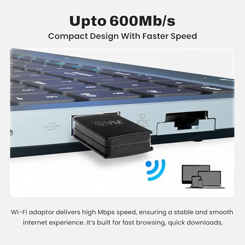 Image of EVM EnWifi 600Mbps Dual Band USB WiFi Adapter - 2.4GHz + 5GHz, 802.11ac, High-Gain Antenna, Windows 11 /10 /Mac | 1 Year Warranty