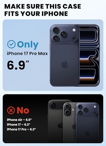 I-Blason Cover Per Iphone 17 Pro Max 6.9'' Con Supporto Integrato Magsafe [Pellicola Temperata 9H] [Protezione Militare] [Pulsante Controllo Fotocamera] Custodia Magnetica A Copertura Totale (Blu) - 2