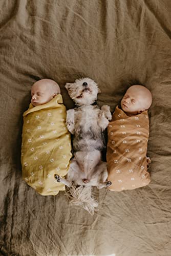 Image of Mini Wander Swaddles for Newborns Muslin Swaddle Blankets - Breathable Soft Gender Neutral Receiving Blanket Baby Essentials | 47 x 47 Cotton - Boho Squares (Coconut)