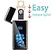 FLFIRAMER USB Electronic Lighter Touchscreen Tungsten Turbo Spiral Windproof Flameless with USB Charging Cable USB Rechargeable(Black Dragon)