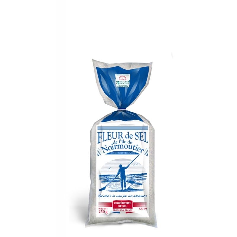 SEL MARIN ILE DE NOIRMOUTIERS | Sel Marin Ile De Noirmoutiers Fleur De Sel N&P Sachet 250G | Lot De (2) | livraison offerte