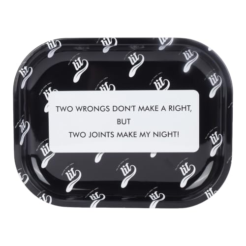 Image of LIT Metal Rolling Tray (Black Edition) for Cigarette, Smoking Ash Bowl, Smoke Tray, Size 18x14cm (LITAF Accessories)