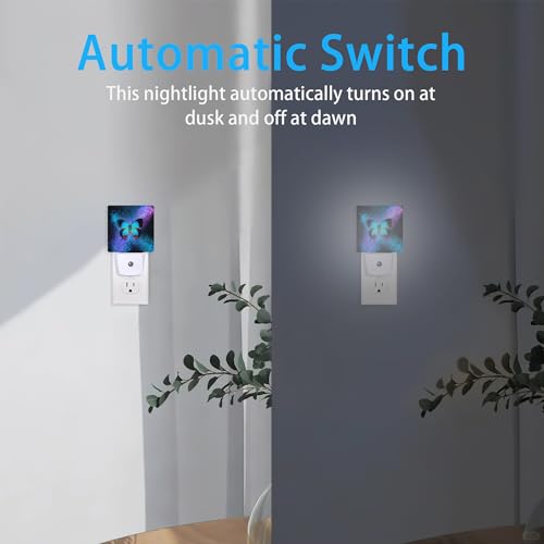 Image of Night Lights Plug into Wall Colorful Blue Butterfly Night Lights Dusk to Dawn Sensor Led Lamp for Women Men,Led Lights for Stairway /Hallway /Bedroom,0.5W