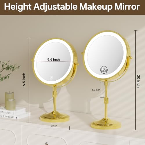 Espejo para Maquillaje Luz 9" con 10X y Ajuste Altura miniatura 2