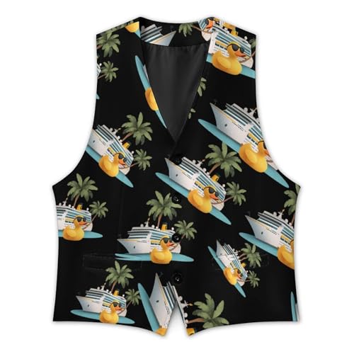 Cruise Duck Men's Suit Vest Slim Fit Business Dress Party Pattern Waistcoat Vest Top3