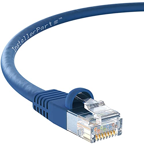 InstallerParts Ethernet Cable CAT5E Cable UTP Booted 1.5 FT - Blue - Professional Series - 1 Gigabit/Sec Network/Internet Cable, 350MHZ