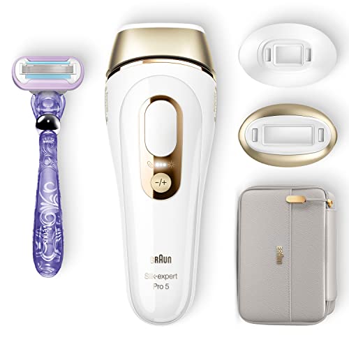 Braun IPL Silk Expert Pro 5 – IPL Geräte Haarentfernung, Dauerhafte und Schmerzfreie Haarentfernung für Zuhause – inkl. Etui, Venus Rasierer, 2 Aufsätze, Designed In Germany – PL5157, Weiß/Gold - Image 6