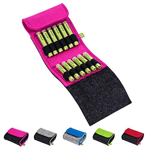 Homöopathische Taschenapotheke, Globuli-Tasche zum Buch Quickfinder Homöopathie (GU) von Dr. Markus Wiesenauer, gefüllt mit 12 Globuli-Röhrchen (Glas), aus echtem Filz (pink) Homöopathische Taschenapotheke, Globuli-Tasche zum Buch Quickfinder Homöopathie (GU) von Dr. Markus Wiesenauer, gefüllt mit 12 Globuli-Röhrchen (Glas), aus echtem Filz (pink)