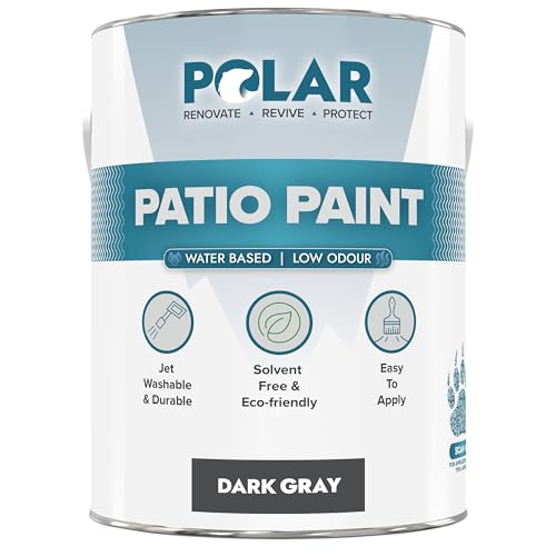 Polar Patio Paint - Dark Grey RAL 7015-5 Litres - Outdoor Fl...