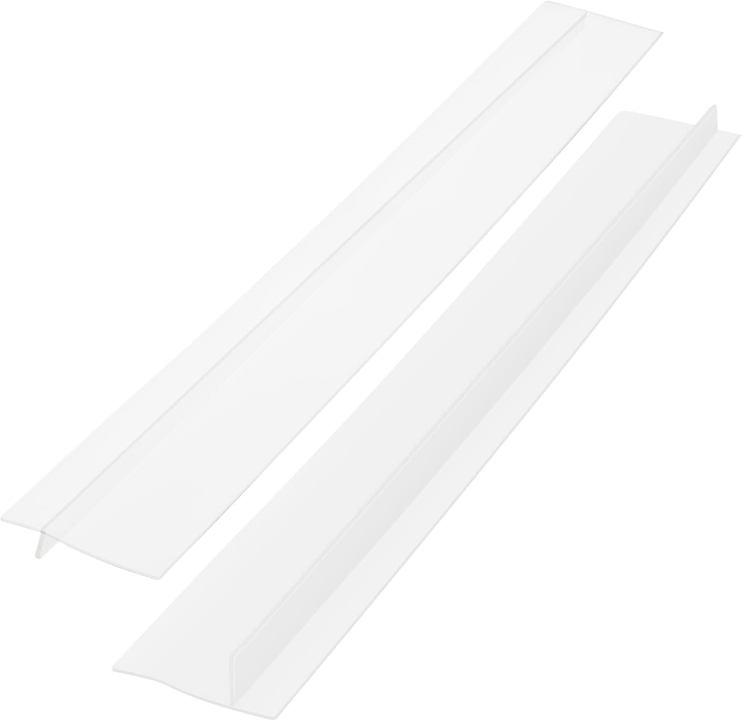 MSDADA 2 Pcs Silicone Stove Counter Gap Cover, Kitchen Counter Gap Anti-Slip Filler for Seals Spills Between Counter, Stovetop, Oven, Washing Machine (30 Inches, Clear)