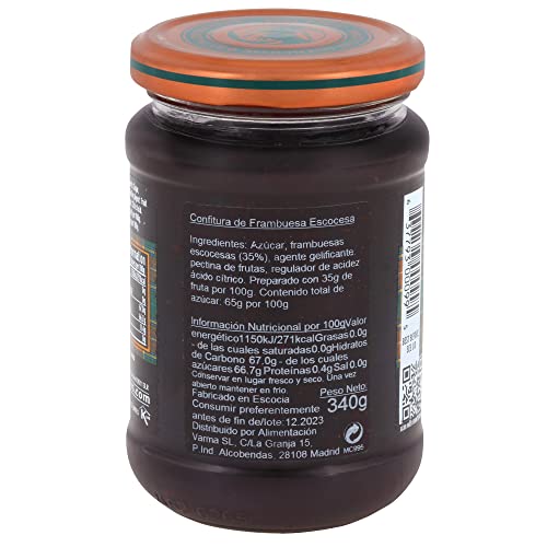 Image of Mackays Scottish Raspberry Preserve Jam 340gm | Imported from Scotland | Made with Whole Fruits | Vegan | Gluten-Free | No Artificial Colors or Preservatives (Pack of 3)