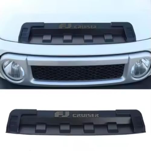 Front Hood Scoop Cover Trim for Toy-ota FJ Cruiser Bonnet Scoop for Fj Cruiser 2008-2023 Models Black Matte Finish With Fj Logo (Black text)
