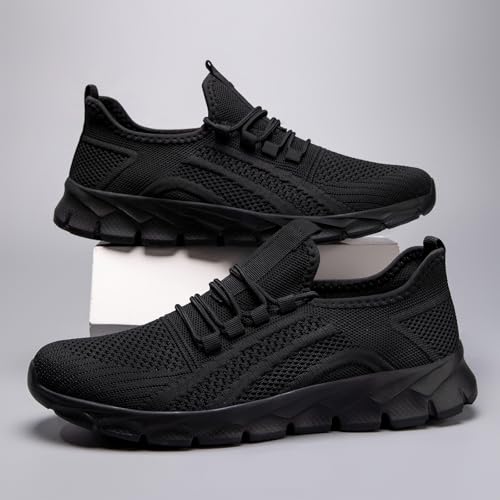 GUCTQY Tennis Shoes Womens Gym Running Sneakers Athletic Walking Shoe Casual Fashion Fitness Workout Sneaker Ladies Black Size Women 9