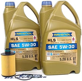BLAU J1A8011 Motor Oil Change Kit - Compatible with 2014-18 Ram 1500 w/ 6 Cylinder 3.0L Turbocharged EcoDiesel Engine - 5W30