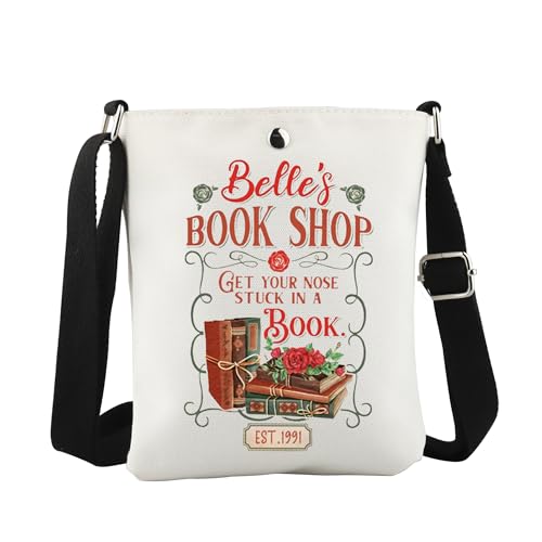 WCGXKO Princess Inspired Bookworm Gift Get Your Nose Stuck In A Book Canvas Crossbody Bag