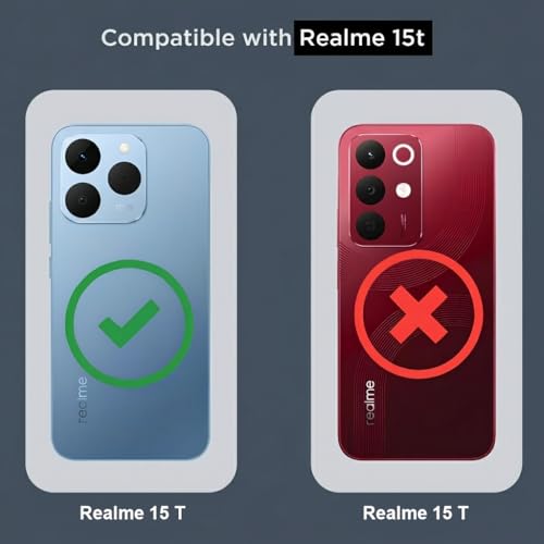 Image of Fashionury 3D Raised Transparent Crystal Clear Back Cover for Realme 15T 5G | Shockproof Design | Anti-Slip Grip | Camera Protection | 360 Degree Protection Mobile Case
