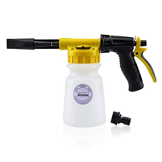 Foam Gun Car Wash Foam Sprayer Soap Foam Blaster, Adjustable Ratio Dial Foam Cannon for Cleaning with Quick Connector to Any Garden Hose (with Wash Mitt & Towel)