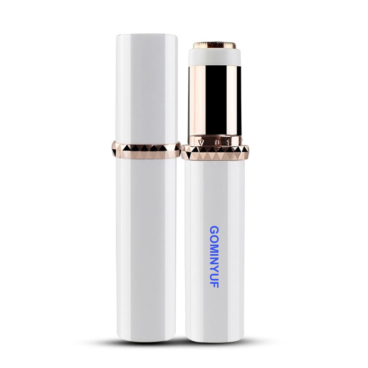 Upgrade Quiet Facial Hair Remover for Women,Gominyuf Painless Hair Removal Mini Lady Shaver-Precision Double-Ring Floating Blade for Easy and Quickly Shave Peach Fuzz/Facial Hair/Lip/Chin (White)