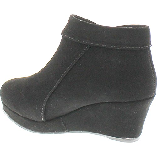 Lucky Top BESTON Stella-6K Girls Platform Wedge Fold Over Ankle Boots Booties3