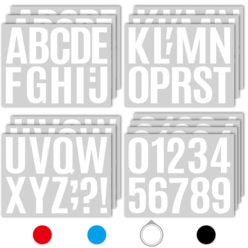 Seloom 13 Sheets Alphabet Stickers,4 Inch Large Vinyl Letter Number Stickers Self Adhesive,Waterproof Numbers Alphabet Letters Labels for DIY Crafts,Mailbox,Notebook,Door,Water Bottles,Car(White)