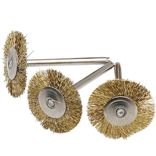 Image of 20pc 25MM /0.98 inch Brass Wheel Brush Brass Polishing Brush Compatible with Rotary Grinder Accessories