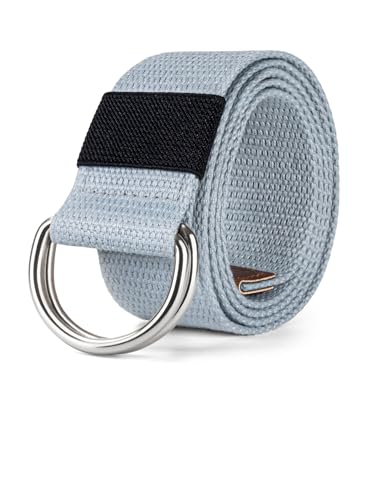 Mens Canvas Belt, Web Belt Double D-ring Buckle, Fabric Cloth Material Casual Wear for Men and Women