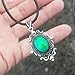 MOJO JEWELRY Mood Stone necklace color changing in Antique Sterling Silver Finish Gothic Flower Pattern Pendant Magic Color Change Leather Necklace Mood Necklace