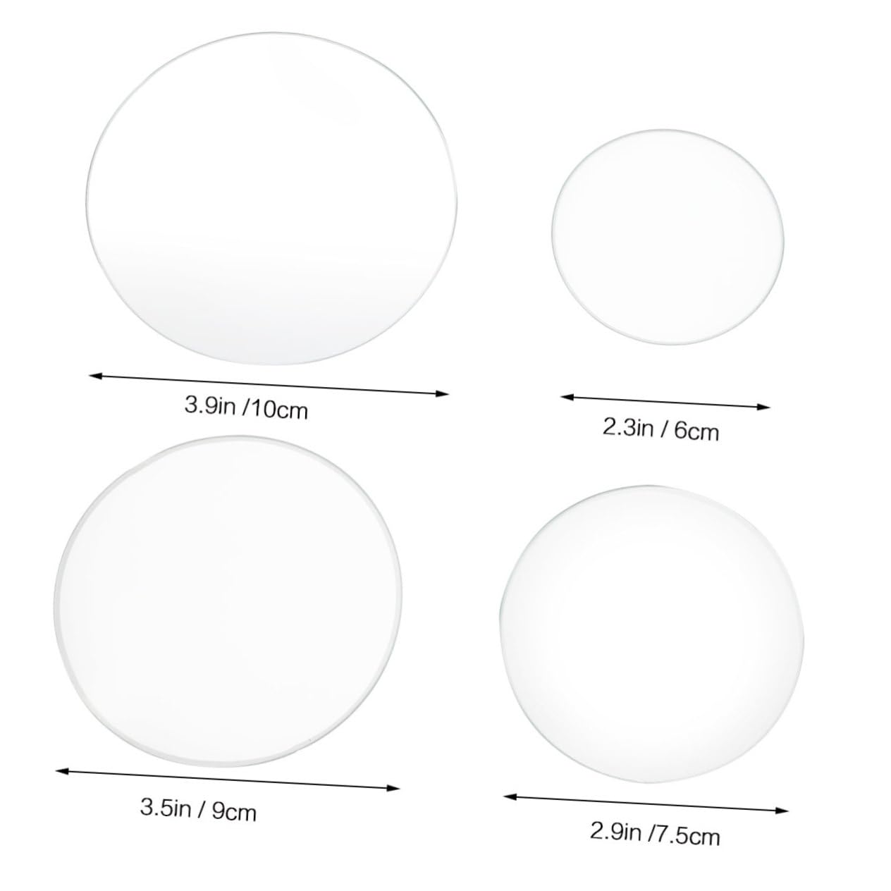 4 Stück Verdicktes Uhrenglas Labor Uhrenglas mit Hoher Hitzebeständigkeit Multifunktional Korrosionsbeständig aus Glas für Laboranwendungen
