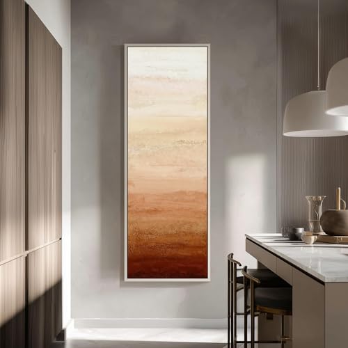 Peinture abstraite verticale style graffiti sur toile marron minimaliste