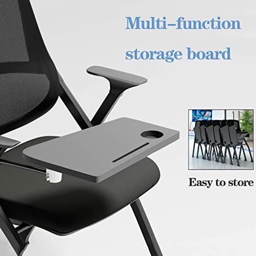 Fauteuil de conférence ergonomique gris avec tablette rabattable mobile - 4