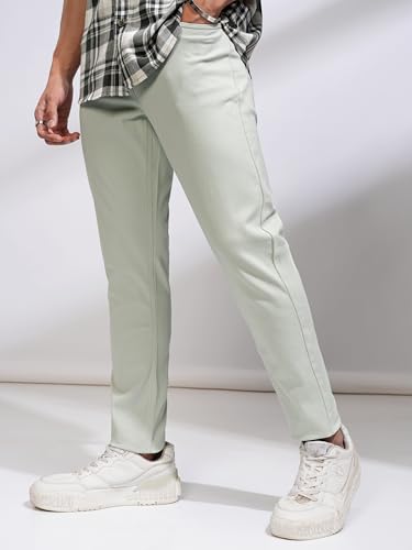 Image of Highlander Men's Tapered Fit Chinos Trousers | Strachable | Solid Trousers | Casual Trousers| Mid-Rise| Trouser | Chinos