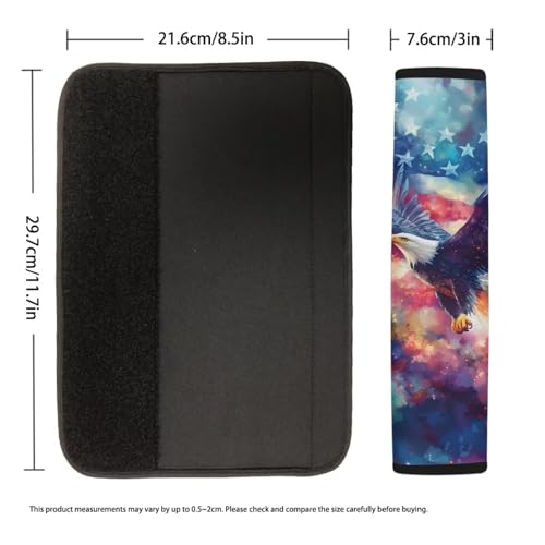 Image of AFPANQZ USA Eagle Flag Car Seat Belt Pads Covers Harness Vehicle for Adults Kids 1 Pair /Set Safety Seatbelt Cushion Pad Cute Shoulder Straps Pads for Bags