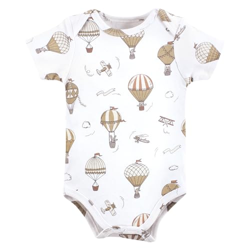 Image of Hudson Baby Unisex Baby Cotton Bodysuits, Hot Air Balloon, 18-24 Months