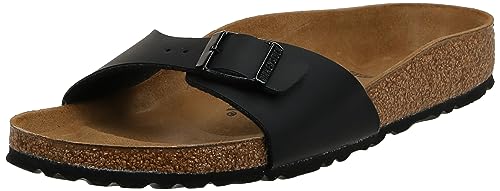 Birkenstock, Madrid Birko-Flor 438, Sandali, Donna, Nero (Gracefull Toffee), 44 EU