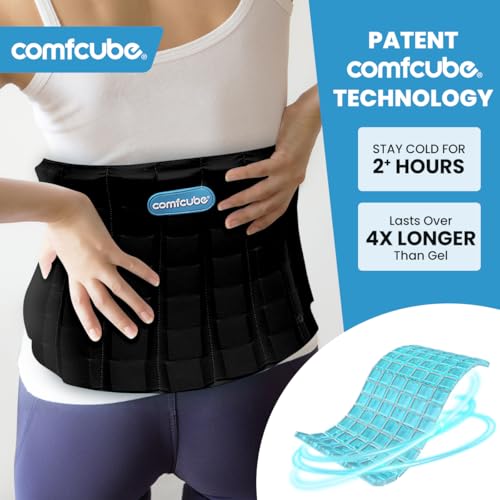 Image of Ice Pack for Back Pain Relief, 2 Hours Long Lasting Cold Therapy Flexible Lower Back Ice Pack Wrap for Injuries, Sciatica, Coccyx, Swelling, Surgery Gift(Black)
