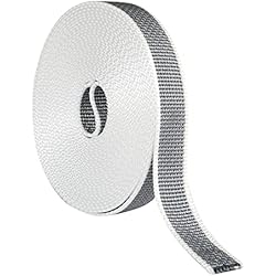 Persianas Rigidas Amig - Cinta para Recogedor de Persianas Enrrollables | Cuerda de Repuesto para Carrete de Persiana de Toque Suave y Rígido | Resiste Rayos UV y Abrasión | Color Blanco/Gris | Medidas 22 mm x 6 m