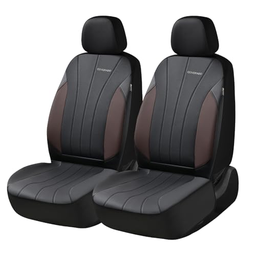 Image of Coverado Seat Covers, Red Car Seat Covers Full Set, Automotive Seat Covers 5 Seats, Waterproof Black Car Seat Protectors Universal Fit for SUVs Trucks Sedans