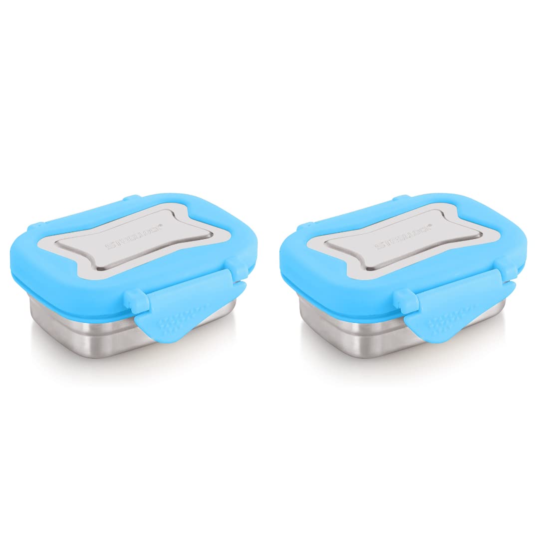 STEELLOCK Smart Stainless Steel Tiffin Lunch Box for Kids and Adults | Airtight & Leakproof | Square Tiffin Box for School & Office with Steel Lid | Romeo 250 ml 2 pc — Amazon image 19